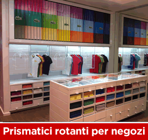 pareti dinamiche allestmento negozio lacoste
